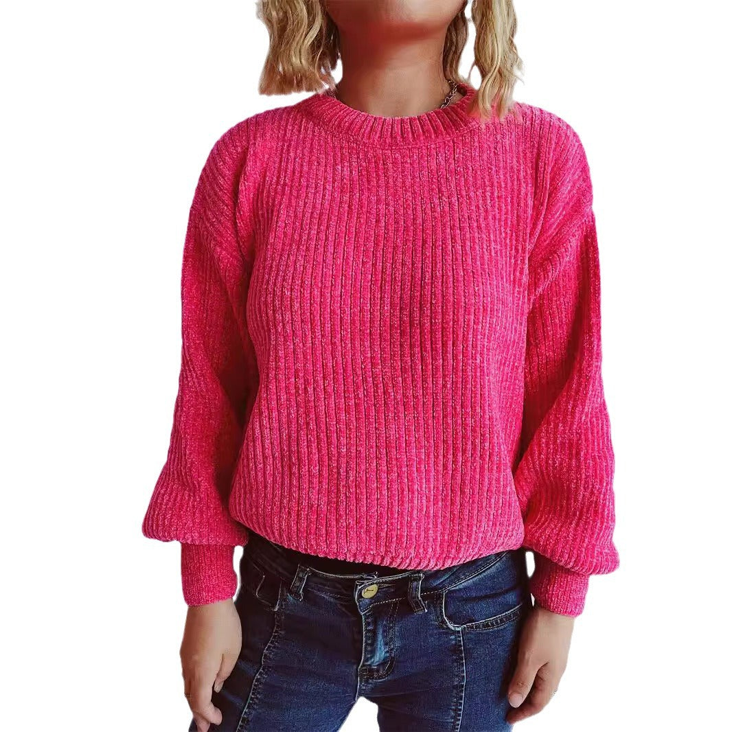 Damen Grobstrickpullover mit weitem Schnitt und strukturiertem Design Fudus