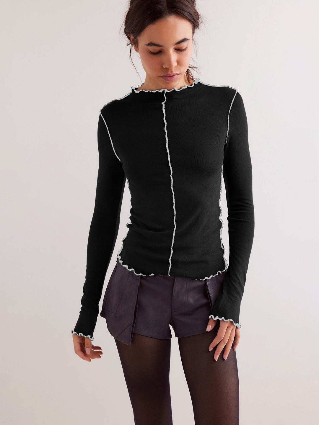 Damen Langarmshirt mit Rüschendetails Fudus