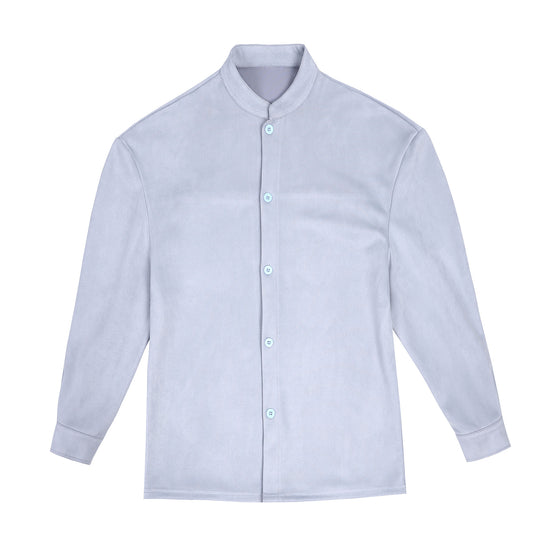 Damen Langarmbluse mit schimmerndem Stoff und modernem Stehkragen Fudus