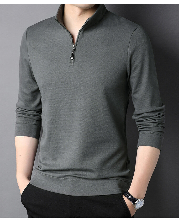Herren Stehkragen Pullover mit Reißverschluss Fudus