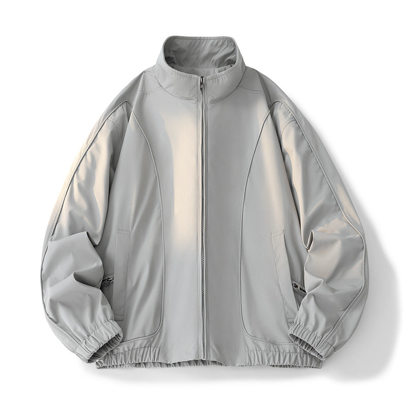 Damen hochschneiderte Übergangsjacke mit elastischem Bund und praktischen Taschen Fudus