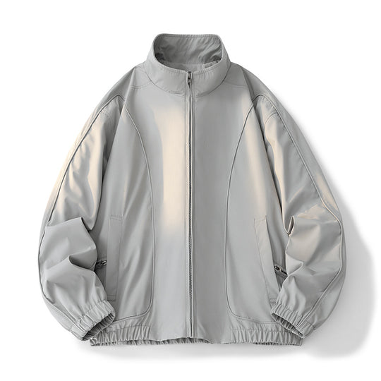 Damen hochschneiderte Übergangsjacke mit elastischem Bund und praktischen Taschen Fudus