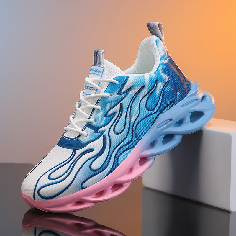 Damen Hohe Performance Sneaker mit einzigartigem Flammenmuster Fudus