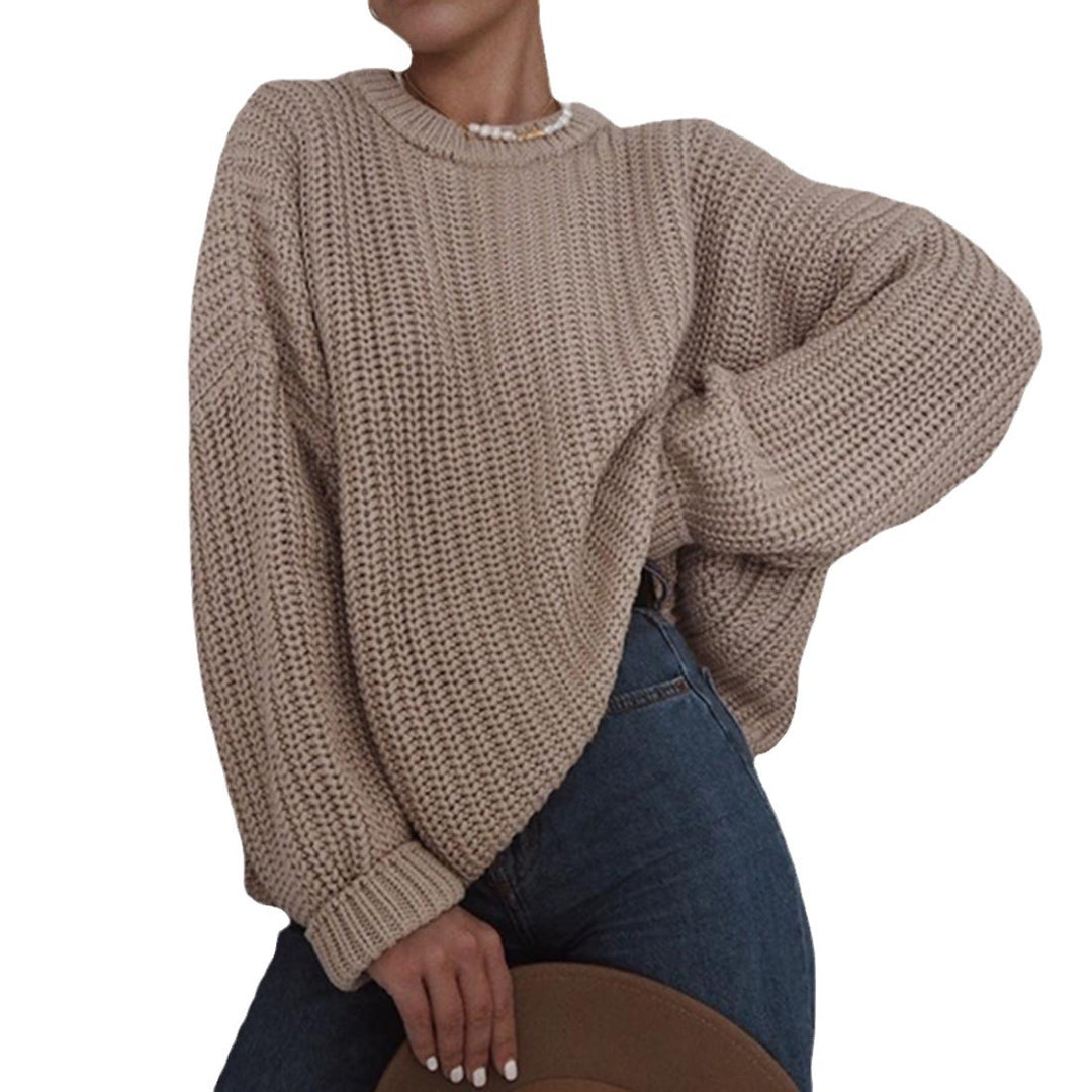 Damen Grobstrickpullover mit weitem Schnitt und lässigem Design Fudus