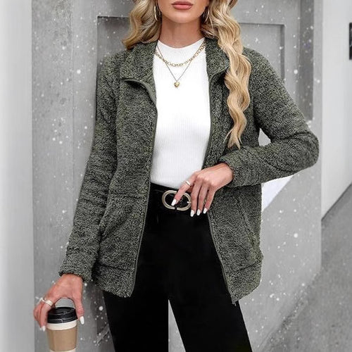 Damen Kuscheljacke mit durchgehendem Reißverschluss und weichem Plüschstoff Fudus