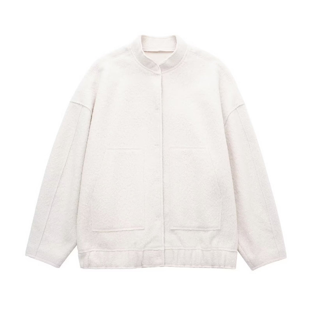 Damen Kuschelige Oversized-Jacke aus flauschigem Material mit praktischen Taschen Fudus