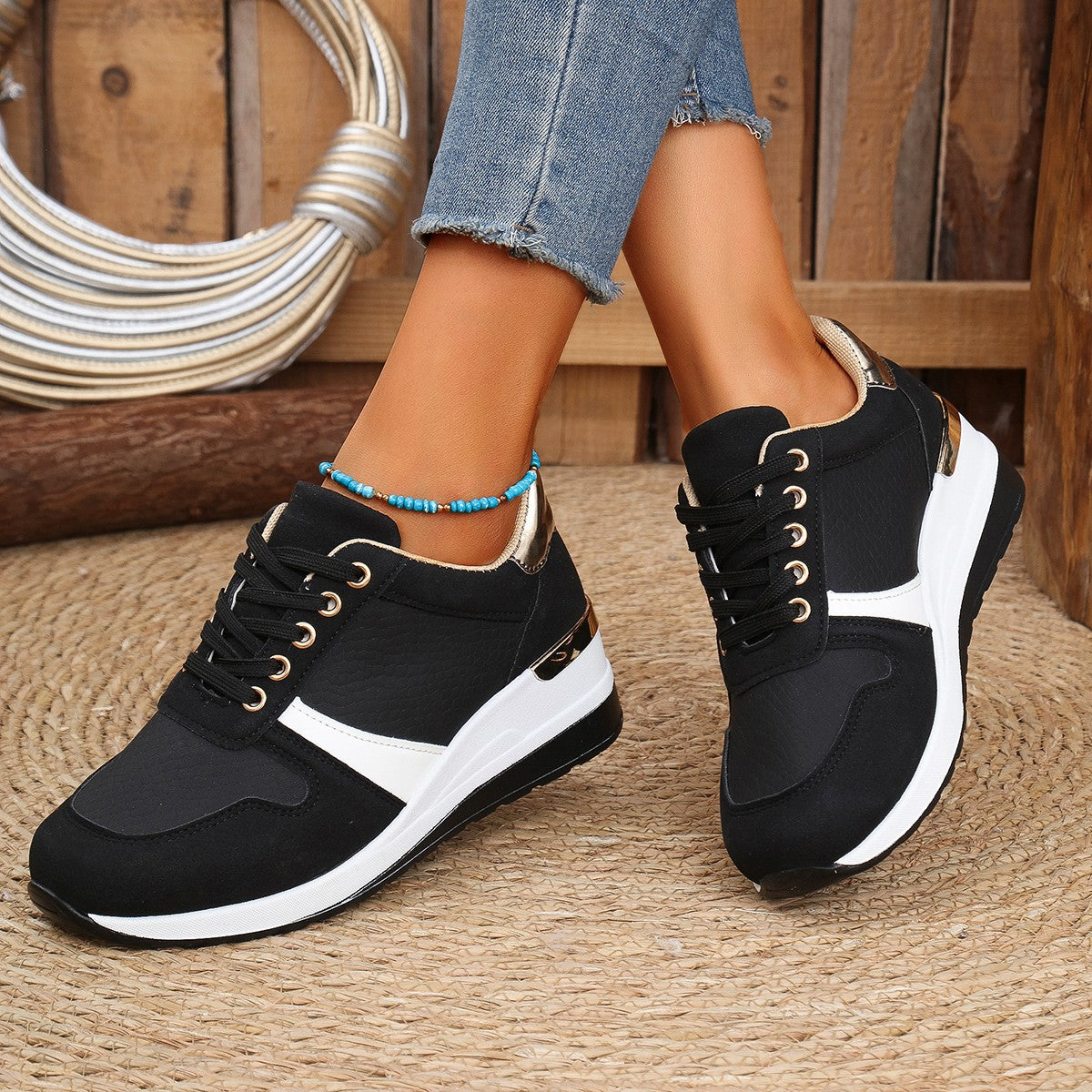 Damen Sneaker Mit Rutschfester Sohle Und Elegantem Design