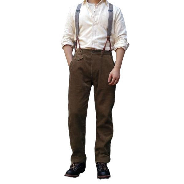 Fudus | Herren Hochwertige Bundfaltenhose Mit Verstellbaren Hosenträgern