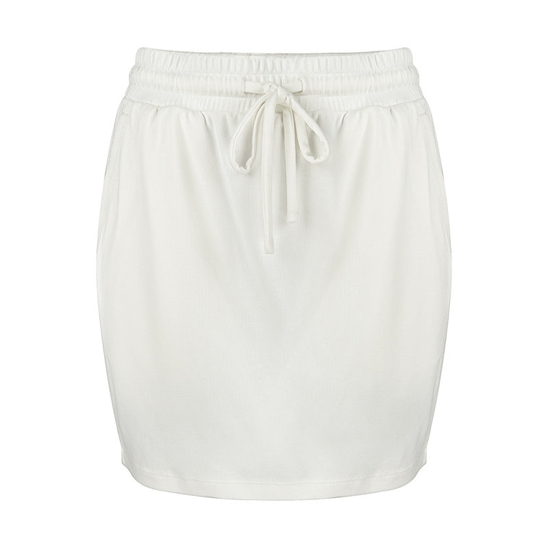 Damen Minirock mit Elastikbund und Taschen