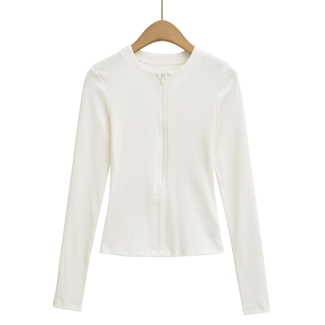 Damen langärmliges Zipper-Oberteil Fudus