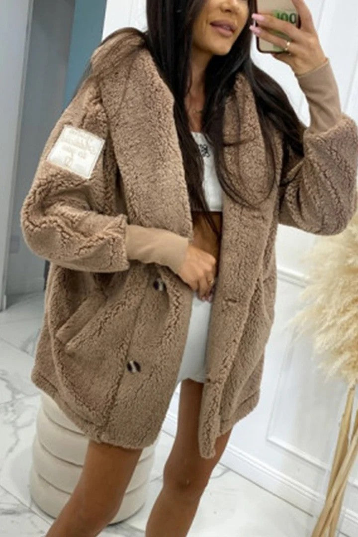 Damen Oversized Teddyjacke Fudus