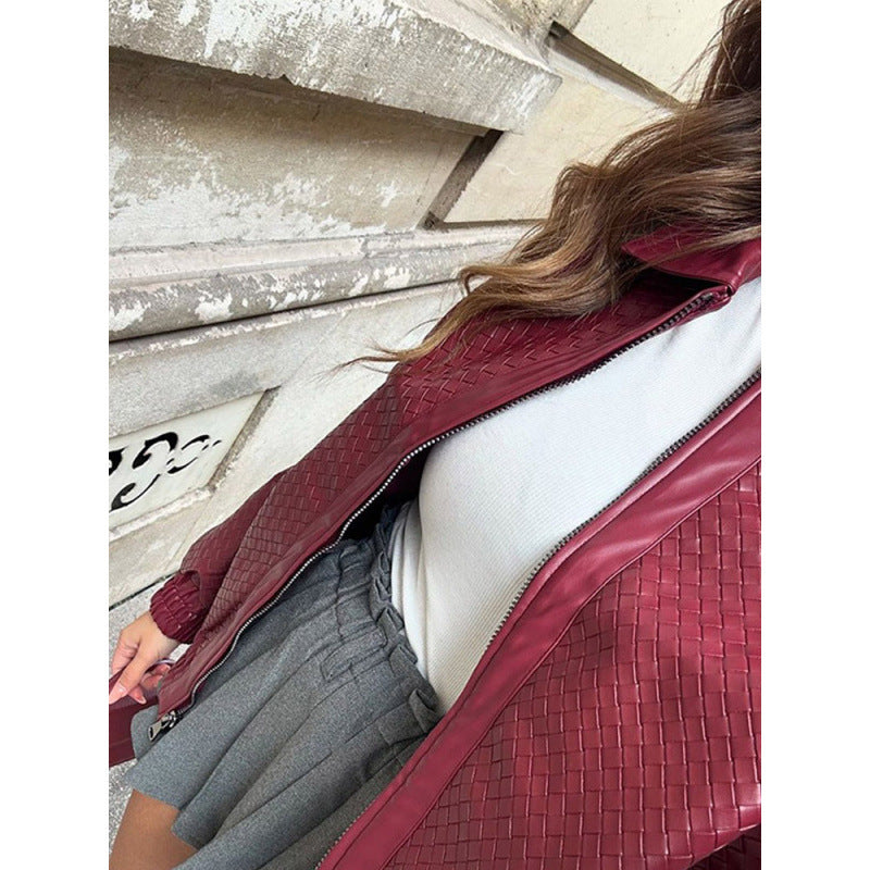 Damen Kunstlederjacke im modernen Oversized-Stil Fudus