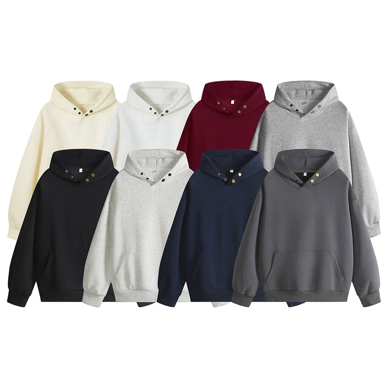 Damen Kapuzenpullover mit innovativem Schnitt und praktischen Druckknöpfen Fudus