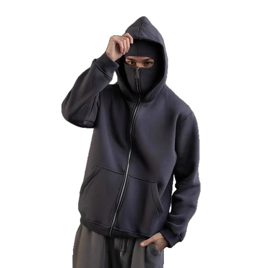 Damen Modischer Kapuzenpullover mit hochabschließendem Reißverschluss Fudus