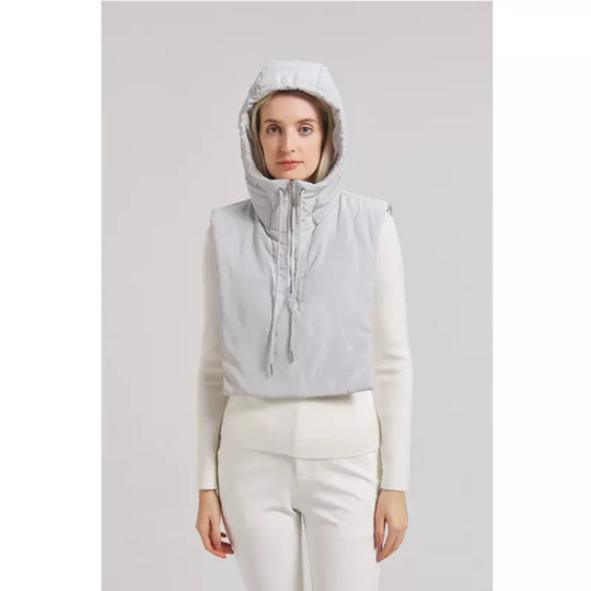 Damen Kapuzenweste mit hohem Kragen und verstellbarem Saum Fudus