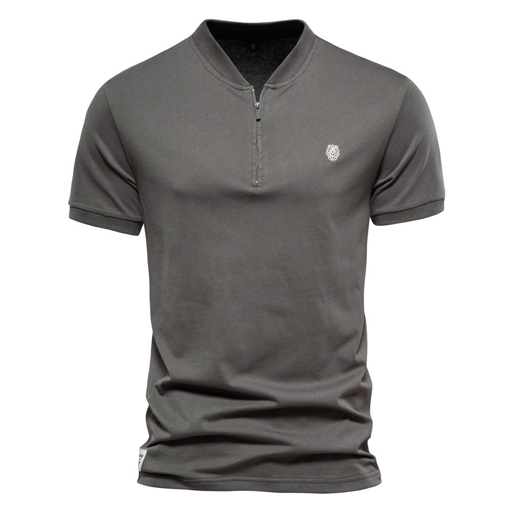Herren Poloshirt Stehkragen