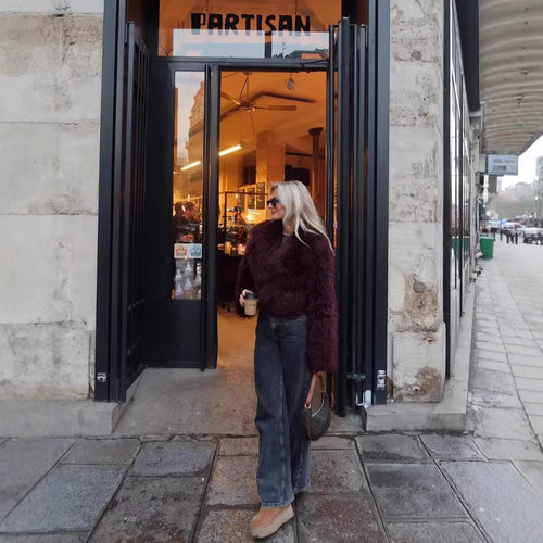 Damen kuschelige Plüschjacke Fudus