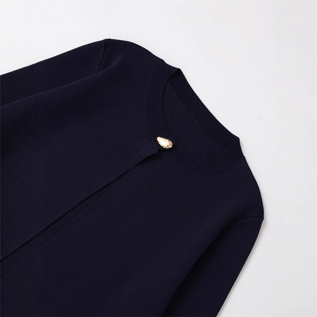 Damen kurze Strickjacke mit Knopfverschluss Fudus