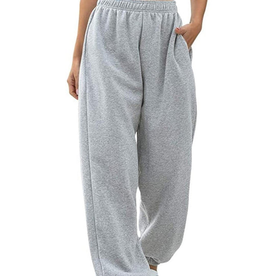 Damen lässige Freizeithose mit weitem Schnitt und elastischem Bund Fudus