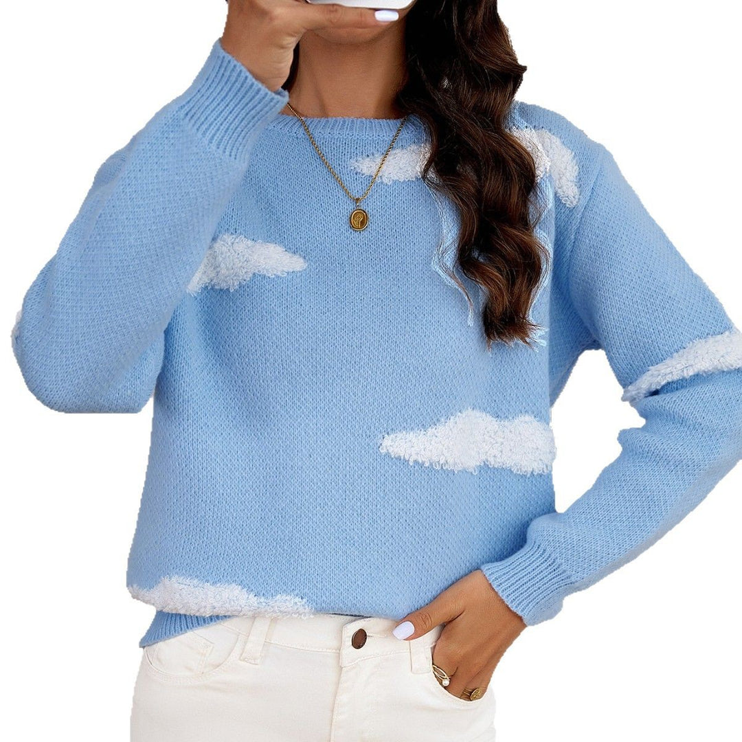 Damen Kuscheliger Pullover mit Wolkenmuster Fudus
