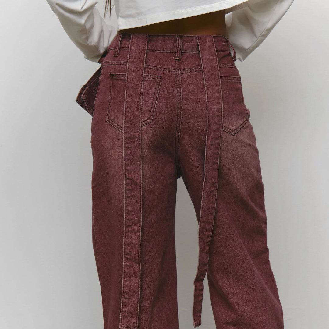 Damen Lässige Jeanslatzhose Fudus