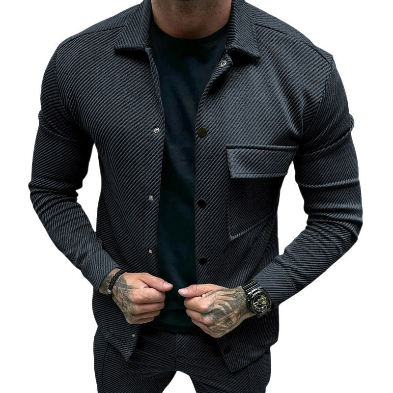 Herren modische Jacke mit strukturiertem Design und praktischen Taschen Fudus