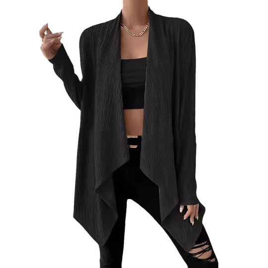 Damen lässige Cardigan mit elegantem Strukturdesign Fudus