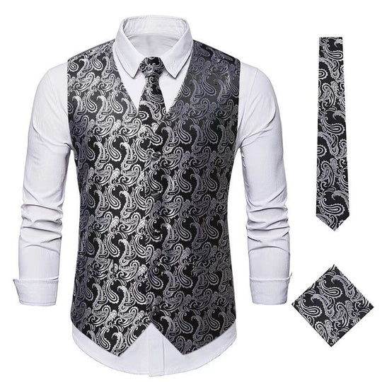 Anzugweste Herren Elegant Paisley