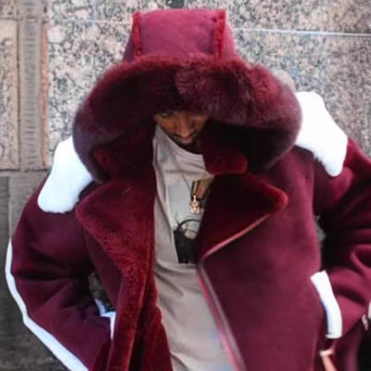 Damen Kuscheliger Teddyfell-Mantel mit Kapuze Fudus