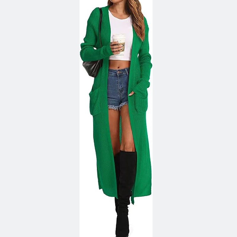 Damen Langer Strickcardigan Fudus