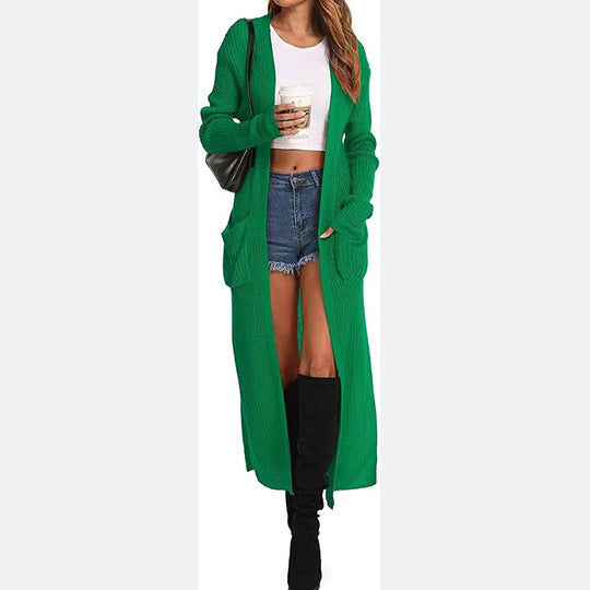 Damen Langer Strickcardigan Fudus