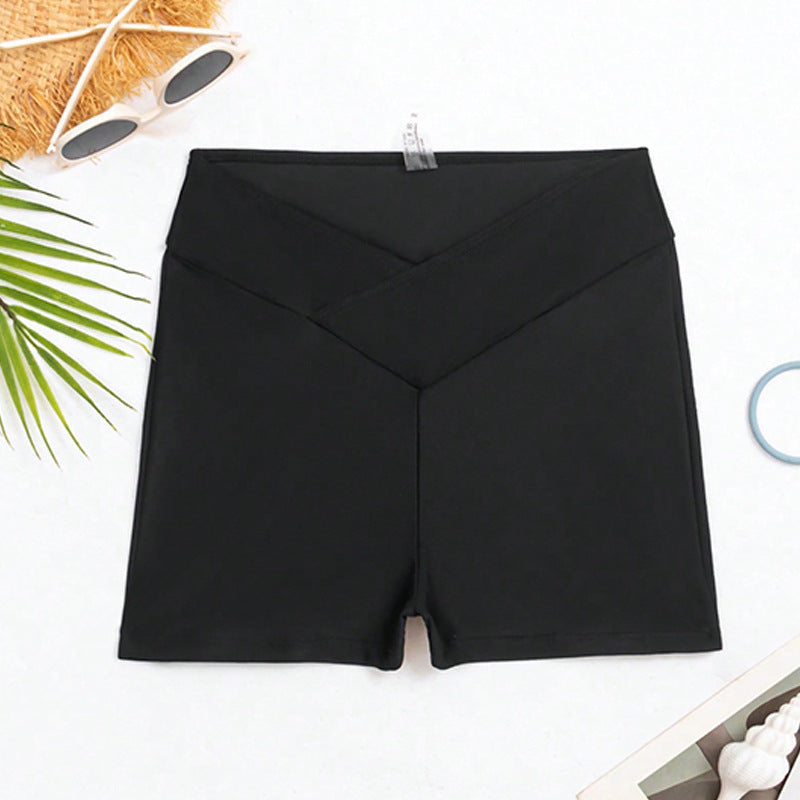 Damen Hohe Taille Badeshorts mit sportlichem Schnitt und elastischem Bund