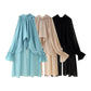 Damen elegantes Chiffon-Cape mit voluminösen Ärmeln Fudus