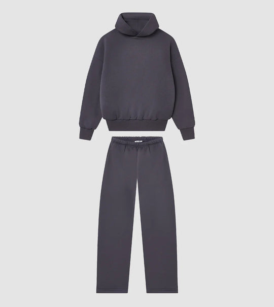 Damen Hoodie- und Jogginghose-Set mit hohem Kragen und elastischem Bund Fudus