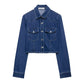 Damen Jeansjacke im lässigen Cropped-Stil Fudus