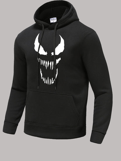 Herren Kapuzenpullover mit auffälligem Monster-Print Fudus