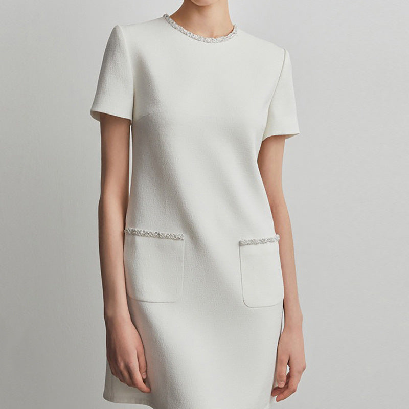 Damen Elegantes Kleid Mit Strukturiertem Stoff