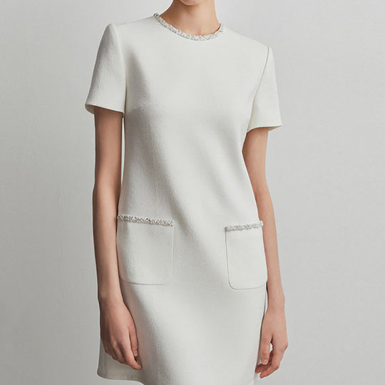 Damen Elegantes Kleid Mit Strukturiertem Stoff