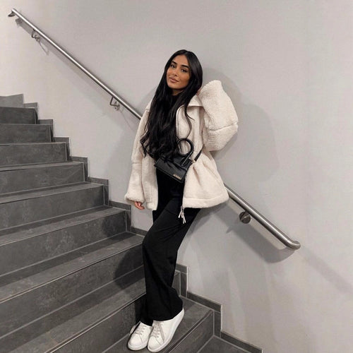 Damen Kuschelige Teddyjacke Fudus