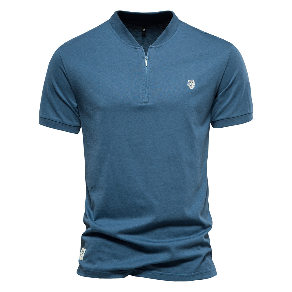Herren Poloshirt Stehkragen