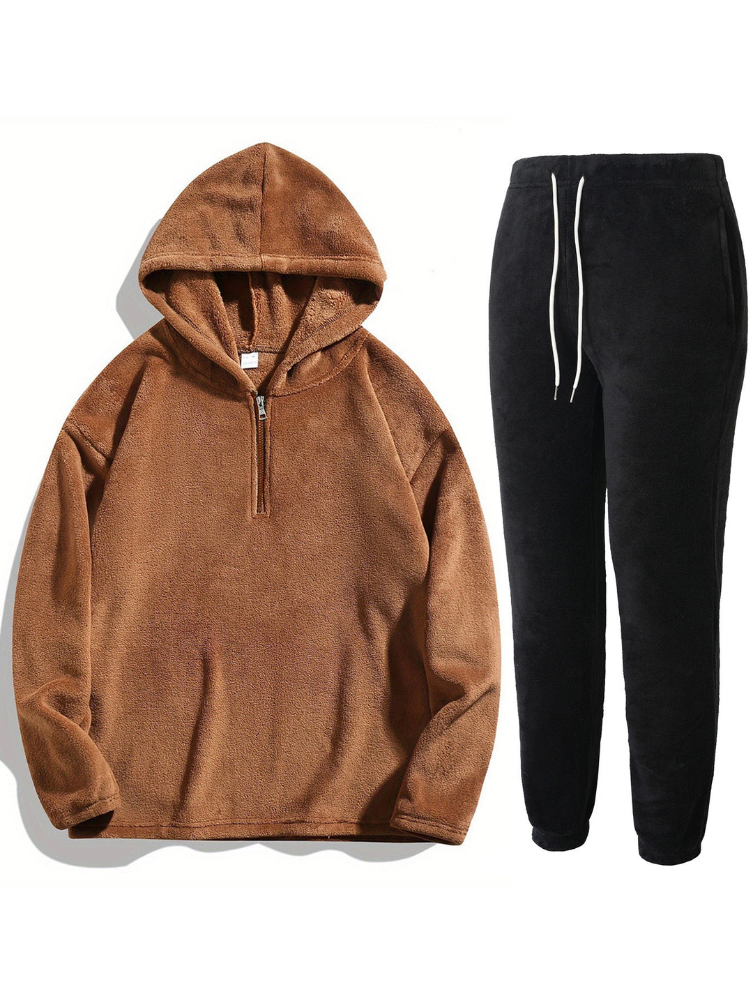 Damen Kapuzensweater und Jogginghose Set aus kuscheligem Fleece Fudus