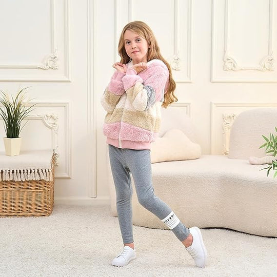 Damen Kuschelige Jacke mit modischem Streifenmuster Fudus