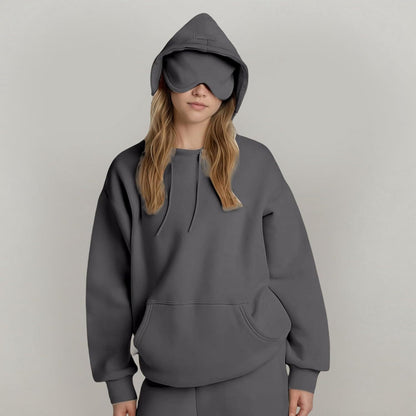 Damen Kapuzenpullover mit integrierter Schlafmaske Fudus
