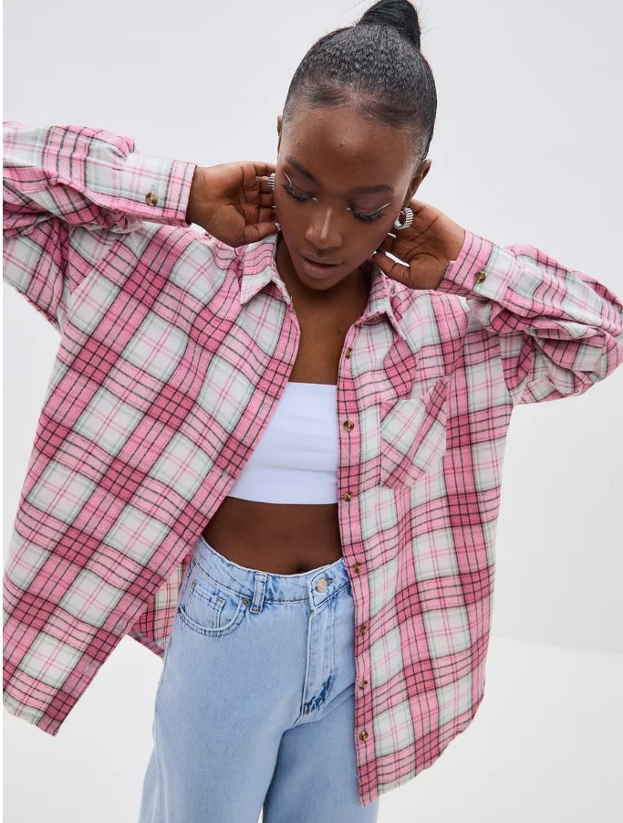 Damen Karierte Überhemd Fudus