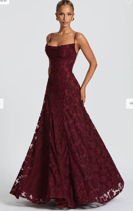 Abendkleid Damen Spitze A-Linie Elegant