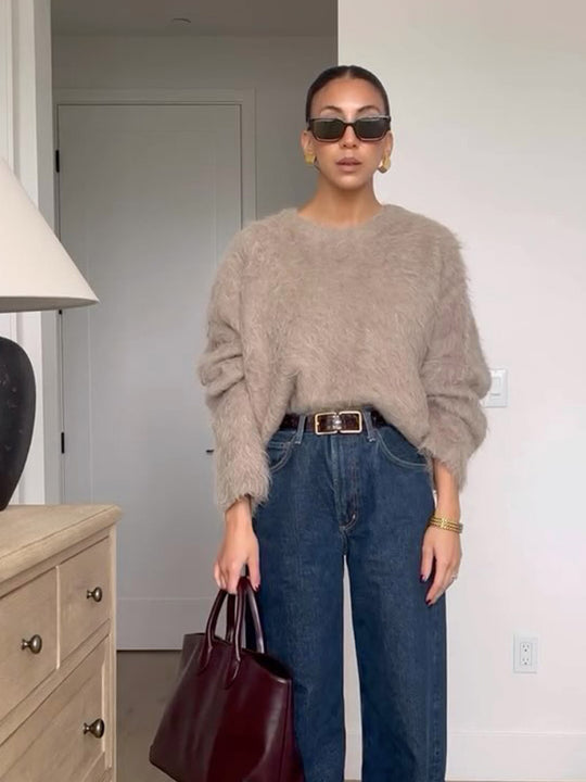 Damen kuscheliger Strickpullover Fudus