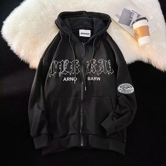 Damen Kapuzenpullover mit modischem Schriftzug und praktischen Taschen Fudus