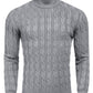 Herren Strickpullover Zopfmuster Warm Weich Hoher Kragen