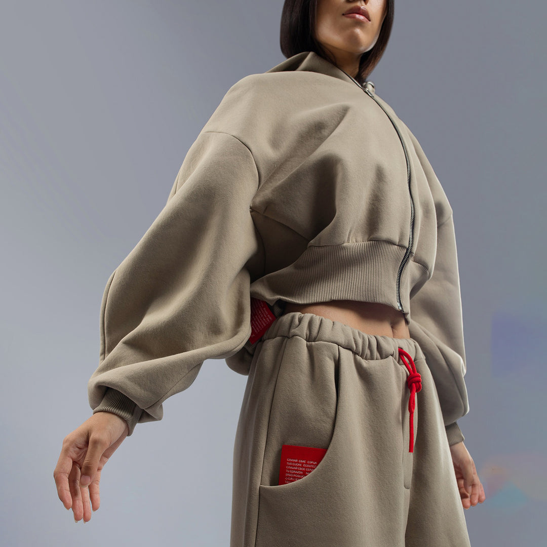 Damen modischer Kapuzenpullover im lässigen Cropped-Design Fudus