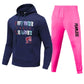 Damen Hoodie und Jogginghose Set mit auffälligem Schriftzug und buntem Design Fudus